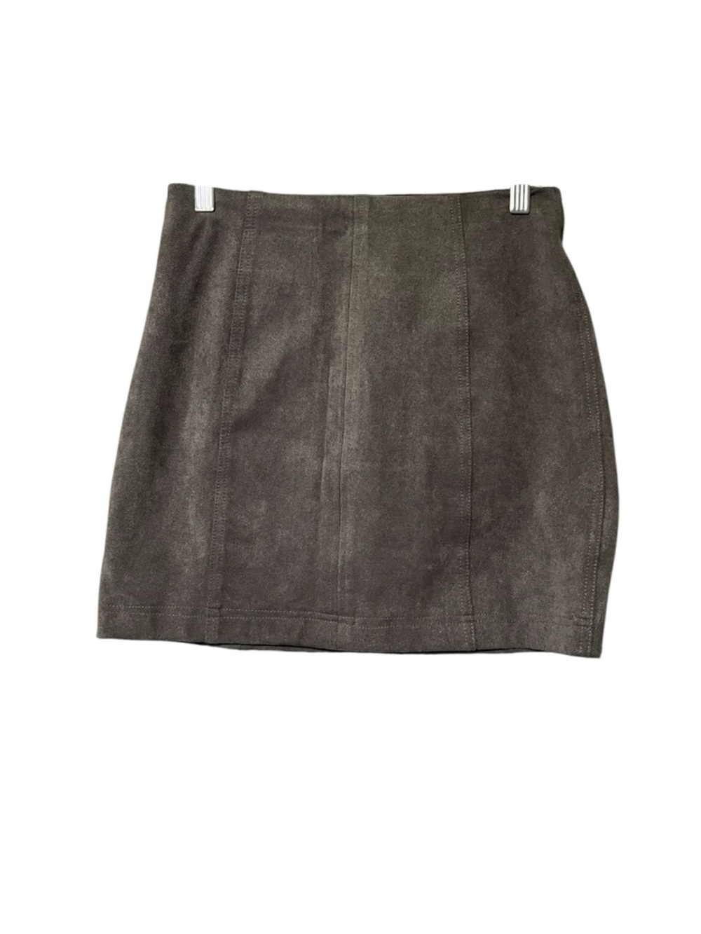 Impeccable Pig Gray Mini Skirt Size Medium Stretch Pencil Casual Chic Zip